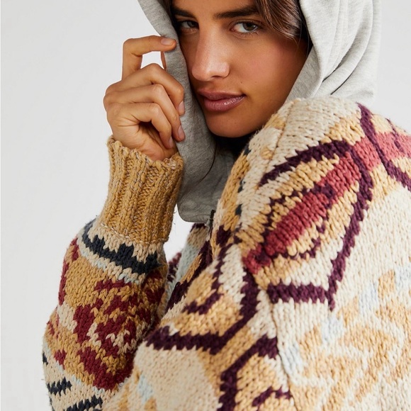 Free People Home Spun Cardi Small Women with Hood - Picture 8 of 8